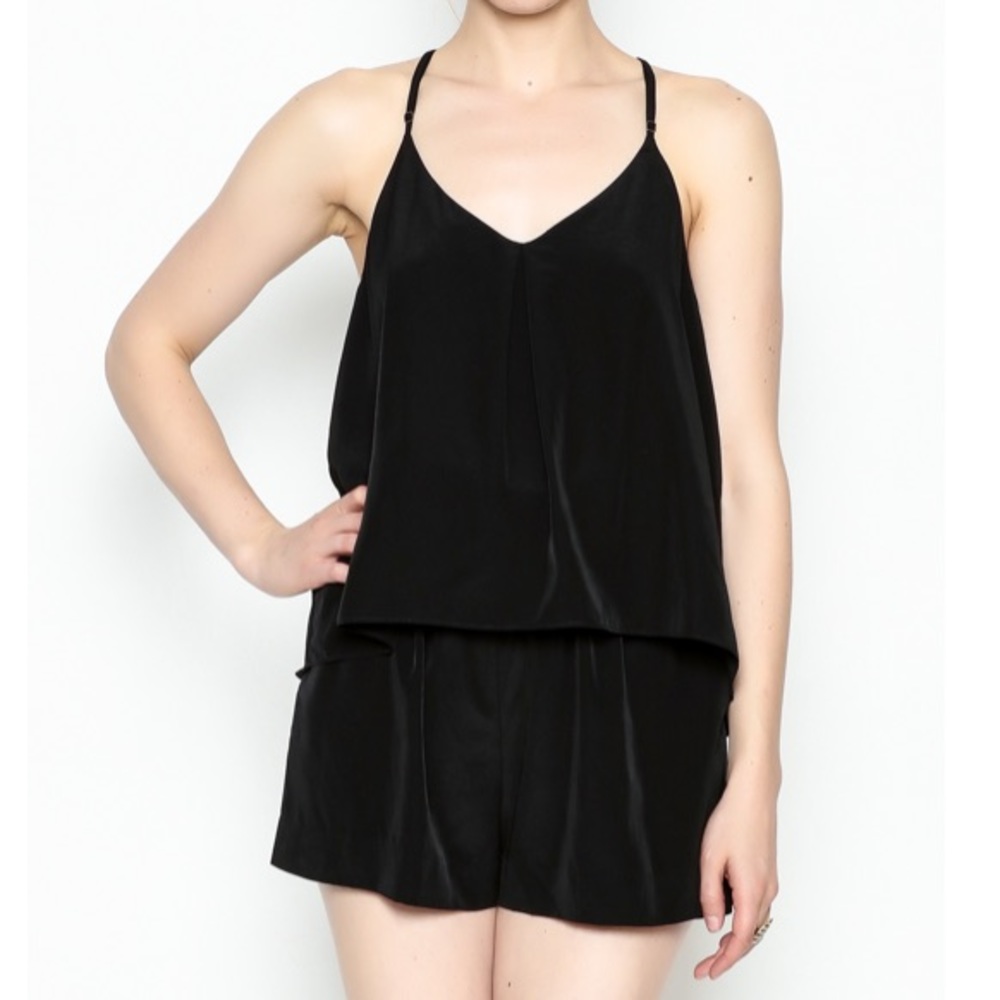 Black Layered Top Romper